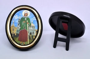 Ikone heilige Ksenija икона святая Ксения питербургская освящена 6,2x5,1x0,8 cm - Bild 1 von 1