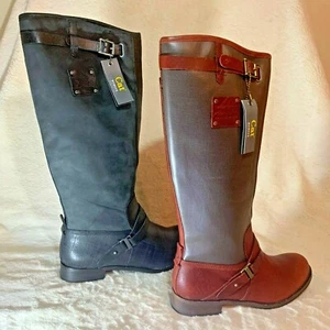 Women's Leather Riding Boots - Cat by Caterpillar Corrine - Black or Fireweed - Picture 1 of 16