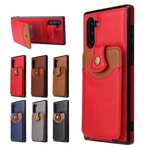 For Samsung Galaxy Note10/S10 Plus Card Holder PU Leather Wallet Flip Case Cover - Picture 1 of 35