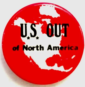 SOCIAL REVOLUTIONARY ANARCHIST FEDERATION OF NO. AMERICA - 1987 U.S. OUT Button - Picture 1 of 1