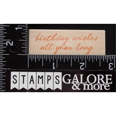 Estampillas de goma Hero Arts DESEOS DE FELIZ CUMPLEAÑOS SALUDO TODO EL AÑO #T28 Foto 1 de 2