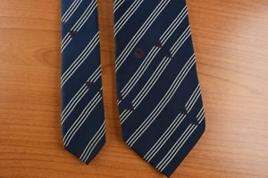 TIE NEW Valentino Cravatta Blu a righe Vtg 100% SETA SILK lusso Made in Italy - Foto 1 di 5