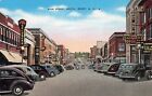 Minot North Dakota Postcard Main Street South Classic Cars Signs About 1950  S3