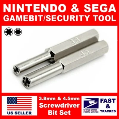 3.8MM & 4.5MM Game Screwdriver Bit Security Tool Set Nintendo SNES N64 NES SEGA - Image 1 of 4