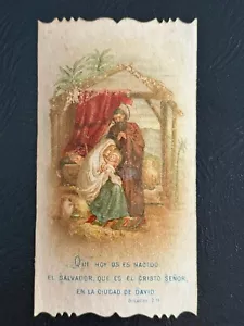 carta sacra cromolitografia santino immagine pieuse "SANTA FAMIGLIA" - Foto 1 di 2