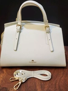 Cuoieria Fiorentina Alice White Saffiano Leather Shoulder Crossbody Handbag New - Picture 1 of 17