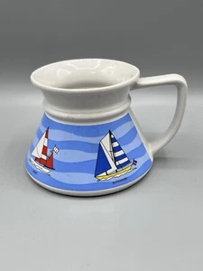 Vintage Smooth Sailing Mug Nautical Multicolor Porcelain No Spill - Picture 1 of 5