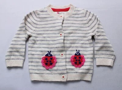 Cárdigan Boden Baby L/S Nature Tejido Marl Ladybug Rayas CL8 Crudo Talla 3-6M Foto 1 de 4