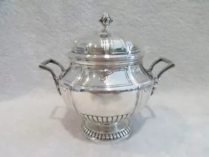 1900 french sterling silver large sugar bowl Louis XIV st Harleux - Picture 1 of 11