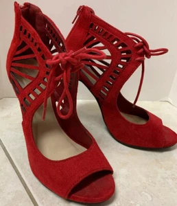 Paprika Red Open Toe High Heel Shoes - Pre Owned(sh) - Picture 1 of 4