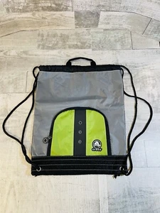 Crocs 15”x18” Drawstring Backpack Bag Training Gym Sack Pack Gray Green VGU - Picture 1 of 7