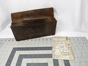 Leather Mail Pouch Portfolio Letter Holder 11x5 Inch Vintage Heavy - Picture 1 of 19
