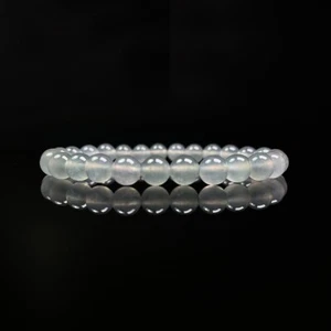 【KATHY JADE】Brazalete de cuentas de jadeíta blanca esmeralda helada《27》《GradoA》 - Imagen 1 de 4