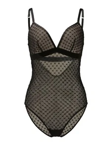 Wolford Black SHEER LOGO BODYSUIT size XS - Picture 1 of 5