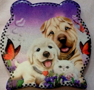 Souvenir Fridge Magnet Lovely Dog with one Puppy and one Kitten - Brand New - Picture 1 of 3