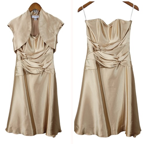 PALM ANGELS Giacca abito da sera Scott McClintock taglia 8 madre sposa sposo raso oro