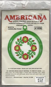 Vintage Americana Stitchkins Crewel North Carolina Rose Kit Studio Twelve - Picture 1 of 3