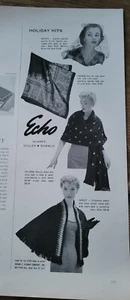 1953 Para mujer Echo bufanda chal estolas vintage moda vacaciones éxitos anuncio - Imagen 1 de 1