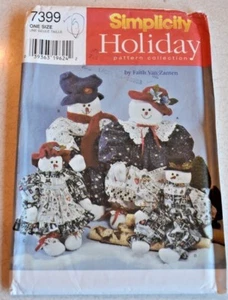 1996 #7399 Uncut Simplicity 22" Snowmen Women & Clothes Christmas Pattern Zanten - Picture 1 of 5