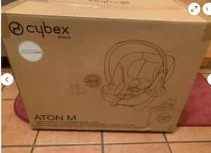 Cybex Aton M Infant Car Seat with SafeLock Base, Pepper Black - Picture 1 of 6