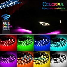 4pc RGB Under Car Strips LED Neon Light Kit Underglow Underbody Decor Tube Lamp