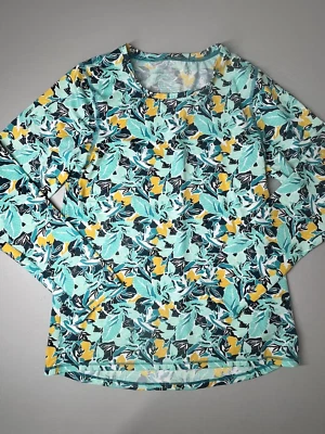 LL Bean Womens Long Sleeve Rash Guard Swim Top Extra Small Floral Sun Protection - Image 1 of 4