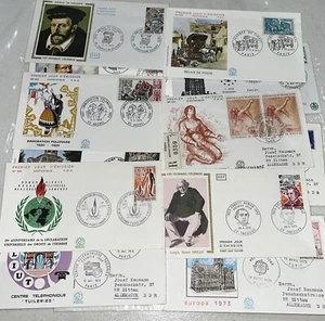 1973 12x France Illustrated First Day Covers. Special & Double postmarks. - Picture 1 of 7