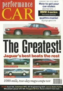 Performance Car 1991 Feb - XJR-S VS 928 S4 VS 500 SL VS 850i, VS VIRAGE - Bild 1 von 1