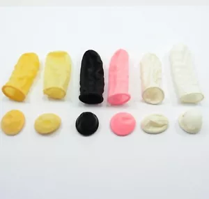 Disposable Latex Finger Cots Protective Rubber Gloves Fingertips Cover 10pcs - Picture 1 of 6