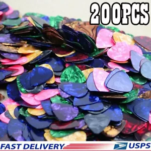 200X Acoustic Bulk Celluloid Electric Colored Smooth Guitar Pick Pick Plectrum F - Picture 1 of 7