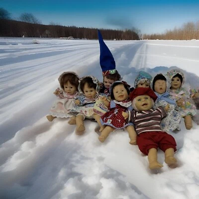 复古 批量 8 GI GO 豆袋 儿童表达 婴儿娃娃 8 英寸 玩具 小丑 男孩 女孩 — 第 1/4 张图片