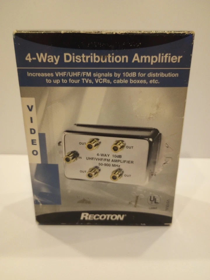 Recoton V312UL 4-Way/4-Output Video Distribution Powered Amplifier Open Box - Image 1 of 1