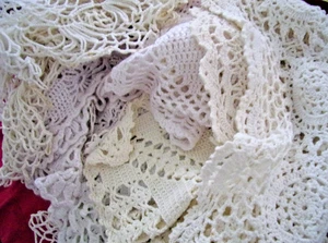 VTG 20 HAND CROCHET PIECES SEE PHOTOS CRAFTS/SEW/ - Picture 1 of 11