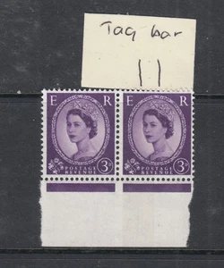 GB GREAT BRITAIN SG 615p PAIR ONE TAGGED ONE WITH 1 BAR TAGGING ONLY ERROR VFNH - Picture 1 of 1