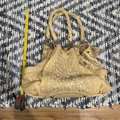 Zac Posen Ivory Pumpkin Woven Leather Shoulder Bag With Dust Bag - Image 1 of 4