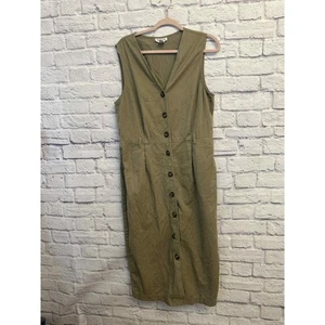 Talbots Damen ärmelloses Midikleid mit Knopfleiste - khaki lässig Baumwolle Größe 16 - Bild 1 von 7