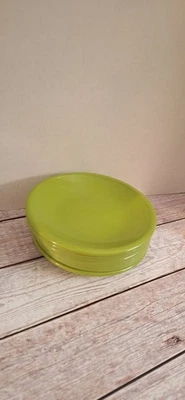 Crate and Barrel Small 6" Round Appetizer Plates Green Set Of 10  - Image 1 of 3