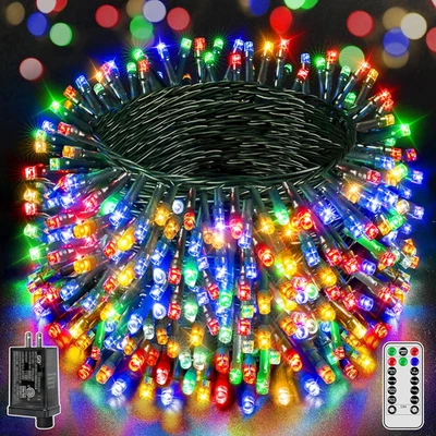 328 FT 1000 LED Christmas Lights, Waterproof Outdoor String Lights with Remote a - Image 1 of 4