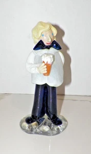 VINTAGE HAND BLOWN BOHEMIA CZECHOSLOVAKIA GLASS FIGURE MAN WITH BEER GLASS 9" - Picture 1 of 11