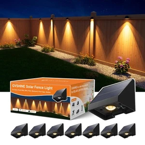 8 Pack Decorative Solar Powered Fence Lights Outdoor Waterproof with Warm Whi... - Picture 1 of 8