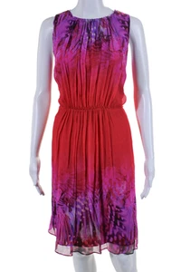 Elie Tahari Women's Round Neck Sleeveless Cinch Waist Floral Mini Dress Size 8 - Picture 1 of 6