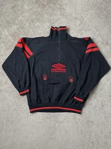 Sudadera de fútbol rara vintage años 90 para hombre 1/4 cremallera Umbro NOTTINGHAM FOREST, talla L - Imagen 1 de 10