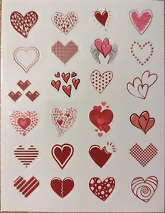 Valentine's Day Stickers Scrap booking Valentines Day red hearts special hearts - Picture 1 of 3