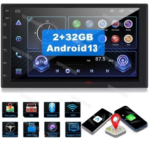 2G+32G 2 Din 7" Android 14 Apple CarPlay GPS Navi WIFI SWC USB Car Stereo Radio - Picture 1 of 12