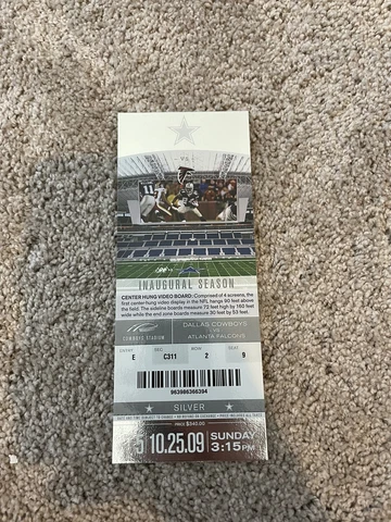 2009 Dallas Cowboys Atlanta Falcons NFL Football Silver Ticket 1st Season Romo Cover