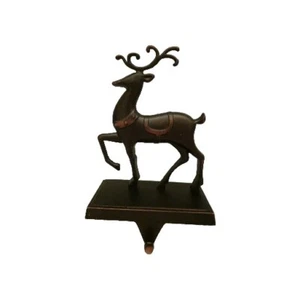 Black Copper Heavy Duty Metal Reindeer Stocking Holder 6.5" T ×5" L ×3" W - Picture 1 of 11