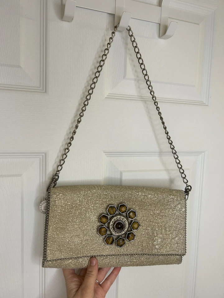 LEATHEROCK Chicest Chain Strap textured stone rock boho country USA Satchel Bag - Изображение 1 из 4