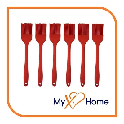 8" Red Silicone Basting Brush by MyXOHome (1, 2, 4 or 6 Brushes) - Image 1 of 4