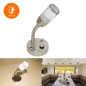 12V Flexible LED Reading Light RV Camper Bedside Lamp w/Warm White & Blue - Bild 1 von 5