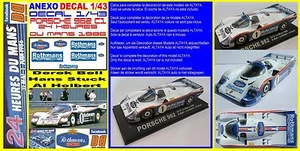 ANEXO DECAL 1/43 PORSCHE 962 C1 BELL STUCK HOLBERT LEMANS 1986 (07) - Foto 1 di 1